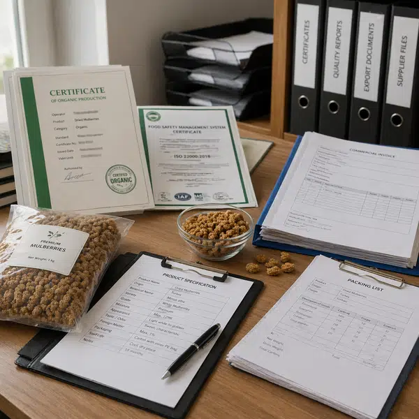 Dried Mulberries: Certifications, Compliance and Documentation